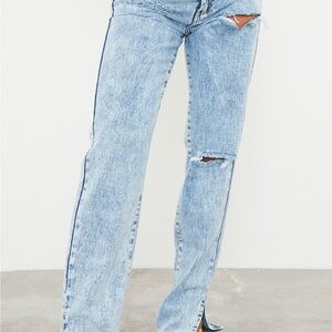 PrettyLittleThing Light Blue Straight Leg Jeans